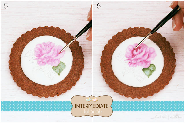 Cómo pintar a mano rosas sobre glasa real {Tutorial para Cookie Connection}